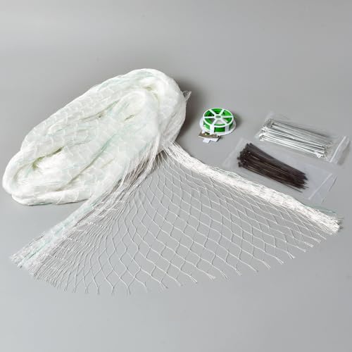 VBWSL 6'x50' White Polyester Bird Netting with 1' Square Mesh,...