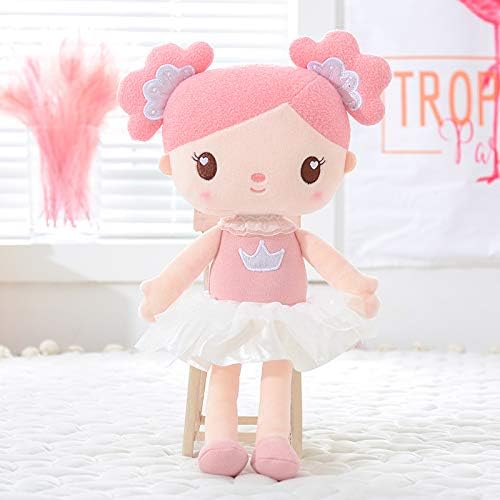 Gloveleya Baby Girl Gifts Rag Doll Soft Plush Candy Girl Pink 15" with Gift Bag
