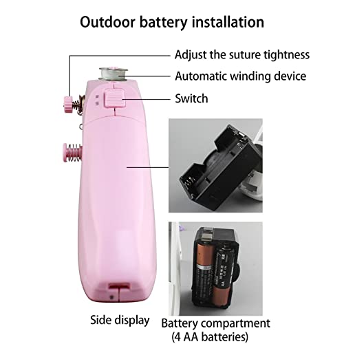 BAMFY Draagbare Naaimachine Makkelijk Te Gebruiken Handnaaimachine for Thuis Reizen Doe-Het-Zelf Ambacht Kleren Stof Stiksels Liefhebbers (Color : Wit) - Image 4