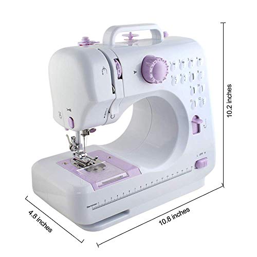 Image of Mini Sewing Machine For Beginner, Portable Machine,12 Built-In Stitches Small Double Threads And Two Speed Multi-Function Mending With Foot Pedal Kids, Women (B13)