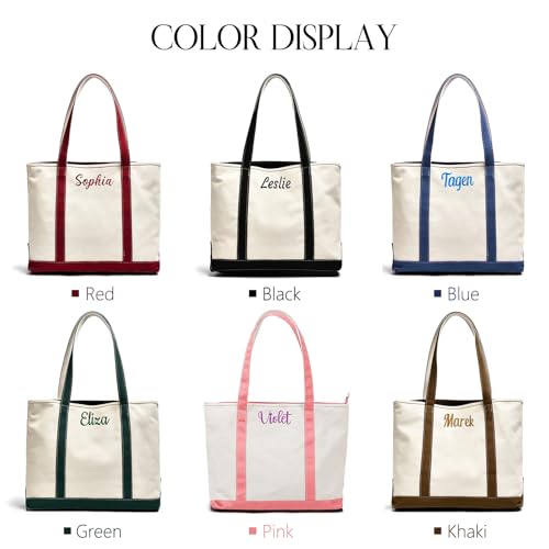 Bolsa Tote personalizada de lona bordada para mujer miniatura 7