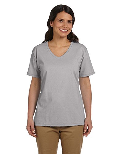 By Hanes Ladies 61 Oz Tagless V-Neck T-Shirt - Light Steel - 3XL - (Style # 5780 - Original Label)