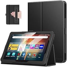 MoKo Case Fits Amazon Kindle Fire HD 8 & 8 Plus Tablet 12th Generation/10th Generation, 2024/2022/2020 Release 8", Slim Folding Stand Cover with Auto Wake/Sleep, Black