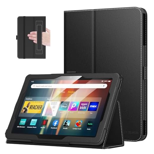 MoKo Case Fits Amazon Kindle Fire HD 8 & 8 Plus Tablet (12th Generation/10th Generation, 2024/2022/2020 Release) 8", Slim Folding Stand Cover with Auto Wake/Sleep, Black