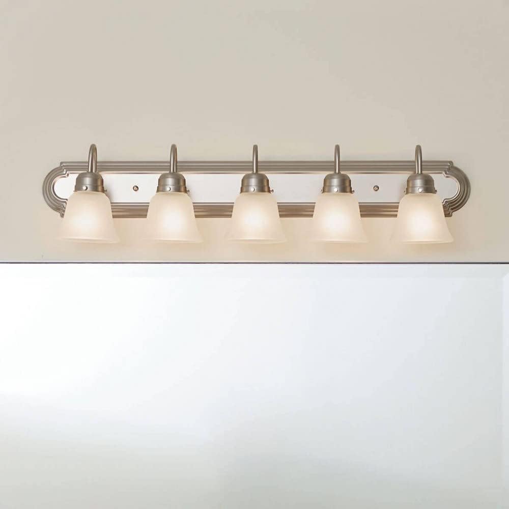 5 Light Bath Vanity Approved for Damp Locations with Traditional Inspirations 8 inches Tall by 36 Wide Tannery Bronze