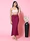 Jaanvi Modische Damen-Saree aus Lycra, Fischschnitt, Shapewear, Petticoat, Rock, bequem, Inskirt, Rubinrosa, S