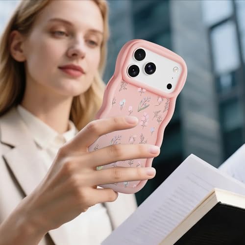 Coque iPhone 15 fleur rose WATACHE avec béquille intégrée
