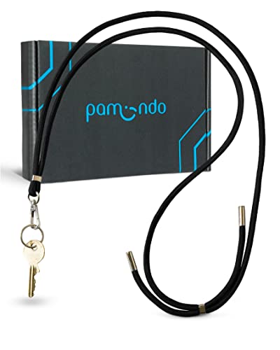 pamindo Schlüsselband - praktische Schlüsselkette mit Karabiner - Universalkette für Schlüsselbund - Band für Schlüssel -Schlüsselanhänger Schwarz Cover