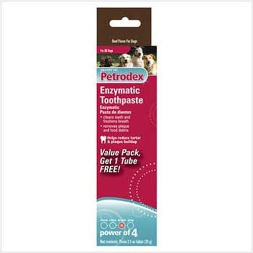 Petrodex Enzymatic Toothpaste Dog Beef Flavor Value Pack, 3 by 2-1/2-Ounce