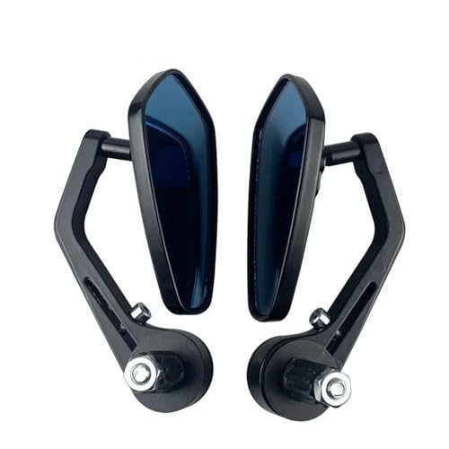 Rétroviseur bout de guidon moto 22 mm custom avec miroir bleu fumé