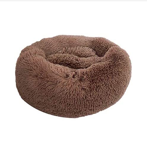 Catkoo Pet Bed, Calming Round Nest, All Pet Beds,Dog Bed, Warm Soft Plush Comfortable for Sleeping Winter for Dog Cat, Breathable cotton blend, removable easy to clean. - Coffee M