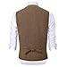 DREFEEL Mens Vintage Tweed Suit Vest V Neck Casual Wool Waistcoat for Wedding Groomsmen Men's Formal Vest