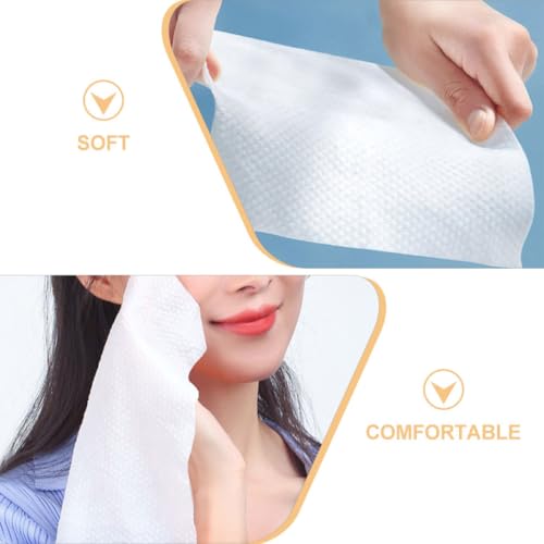 Serviette jetable en coton contre les bactéries du visage, rouleau épais démaquillant blanc - 3