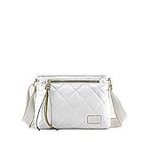 MODELISA - Bolso Bandolera Acolchado Hombro Ajustable Crossbody Estilo Casual Mujer (Blanco)