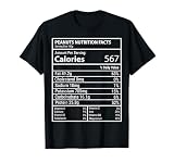 Información nutricional de Cacahuetes Diseño mínimo de Etiquetas de Cocina Camiseta