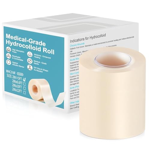 Image of Hydrocolloid Roll, Hydrocolloid Bandage for Skin Protection, Ideal for Daily Skincare and Wound Care Management, Water-Resistant Adhesive Bandage for Skin Types, 5cm*1.5M