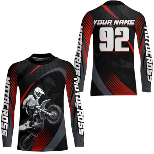 Youth Motorcycle Shirt Motocross Racing Jersey UPF30+ MX Racing Dirt Bike Jersey Off-Road Shirt Kid Men Women D792