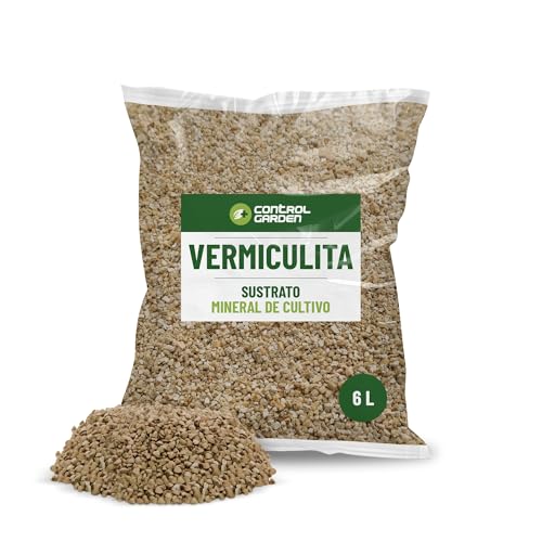 Control Garden Vermiculita 6L | Tierra para Plantas y Cultivos Interior y Exterior | Sustrato Natural para Semillas | Fabricado en España