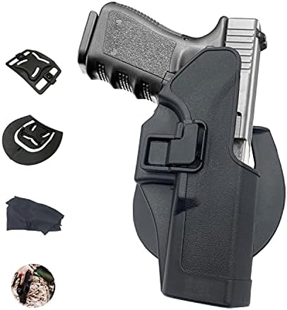 OWB Holster Adjustable Retention Compatible for Pistol 9mm 17 18c 19 19x 26 27 28 31 32 33 36 44 45 Right Hand (Glock 17/18/19)