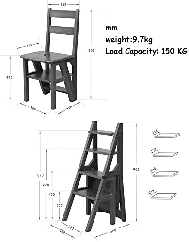 Taburete portátil convertible en escalera de madera para tu comedor y cocina 4