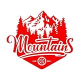 Calcomanías de letras Montañas Silvestres Bosque Natural Abetos 34x38.4cm Fácil instalación Rosa roja