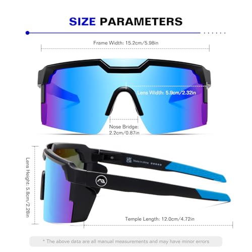 Image of kimorn Polarized Sports Sunglasses for Men, Warp Around Goggles Sun Glasses with UV400 Protection for Driving Fishing