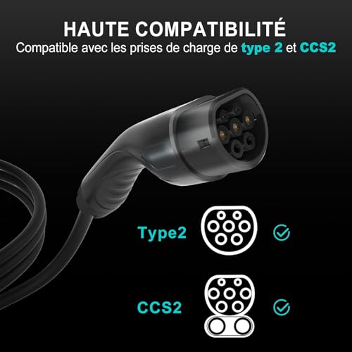 Câble de recharge BENY 22kW de 5 mètres pour véhicule électrique - 2