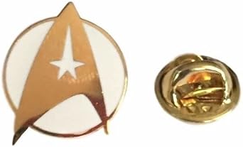 Classic Sci-Fi Trek Command White Gold Logo Enamel Finish Metal Pin