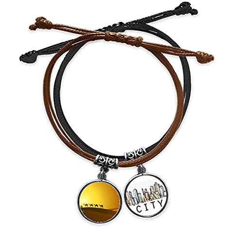 Bracelet corde Route de la Soie camel | Bracelet cuir Sidi fait main et chaîne de main