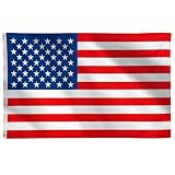 Bandera Grande de USA 90x150 cm (5x3ft) Gigante Estandarte americano para Mundial de Fútbol 2026 Día de la Independencia Juegos Olímpicos Deportes Decoración Adornos Bar Jardín Calle Tifosos