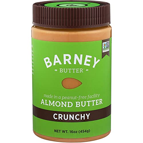 Barney Butter Almond Butter, Crunchy, 16 Ounce Jar, Skin-Free Almonds, No Stir, Non-GMO, Gluten Free, Keto, Paleo, Vegan