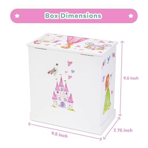 Jewelkeeper Jewelry Box for Girls with 3 Drawers - Musical Princess Jewelry Box with Spinning Doll and Dance of The Sugar Plum Fairy Tune - Appreciated Gifts for Kids - 9.5 x 7.75 x 9.5 Inches