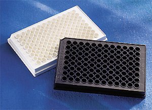 Corning 4590 96 Well Black Round Bottom Plates, CarboBIND, Without Lid, Non-Sterile (Pack of 50)