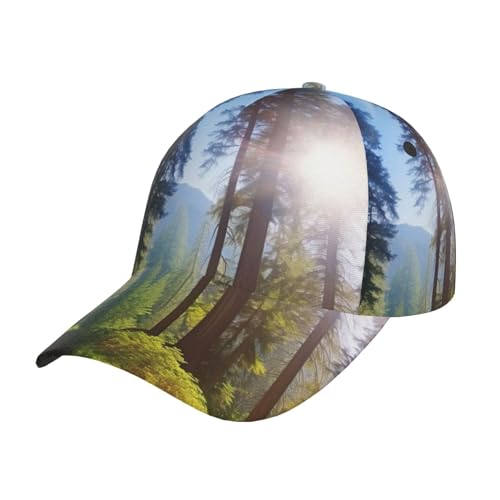 FWJZDSP Gorra de béisbol con Visera Ajustable y Estampado de árboles y Sol de Parques Nacionales
