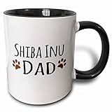 3dRose Shiba Inu Dog Dad Mug, 11 oz, Black