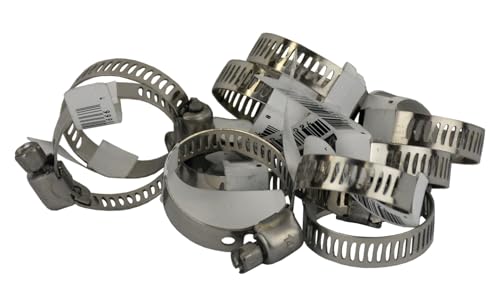 Pro Tie 33203 SAE Size 10 Range 9/16-Inch-1-1/16-Inch Mini All Stainless Hose Clamp, 10-Pack