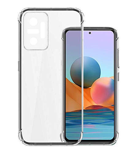 Image of Soft Flexible Silicone Back Cover (Xiaomi Redmi Note 10 Pro, Transparent Case + Screen Guard)