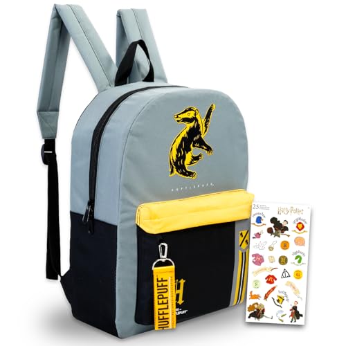 Ensemble sac à dos Poufsouffle et autocollants, cadeau Harry Potter ado