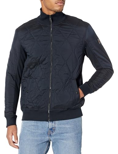 Image of BOSS Men's Quilted Detail Zip Up Jersey Jacket