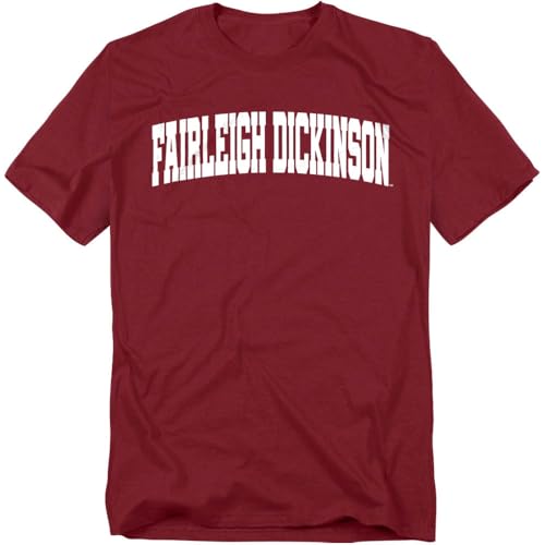 LOGOVISION Fairleigh Dickinson University School Name Arch Unisex Adult T Shirt, Maroon, Small