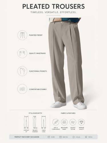 Image of FTX Men's Korean Style Casual Trouser | Premium Lycra Stretch Fabric | Smart Regular Fit | 2 Side Pockets | Comfortable Stretchable Everyday Wear Pants