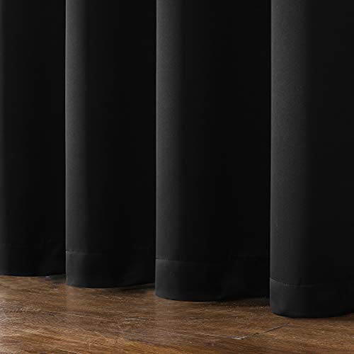 CUCRAF Blackout Curtains for Bedroom and Living Room - 2 Panels, Black, 90 Inch Drop, Thermal, Eyelet, Soundproof Room Dividers, W46 x L90 - Image 8