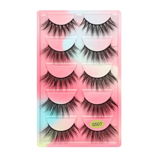 UAMOU 50/100/200 par Rzęsy sztuczne rzęsy z norek naturalne 3d rzęsy z norek objętość sztucznych rzęs luzem cilios Cheerfully (Color : G507, Size : 10 Boxes)