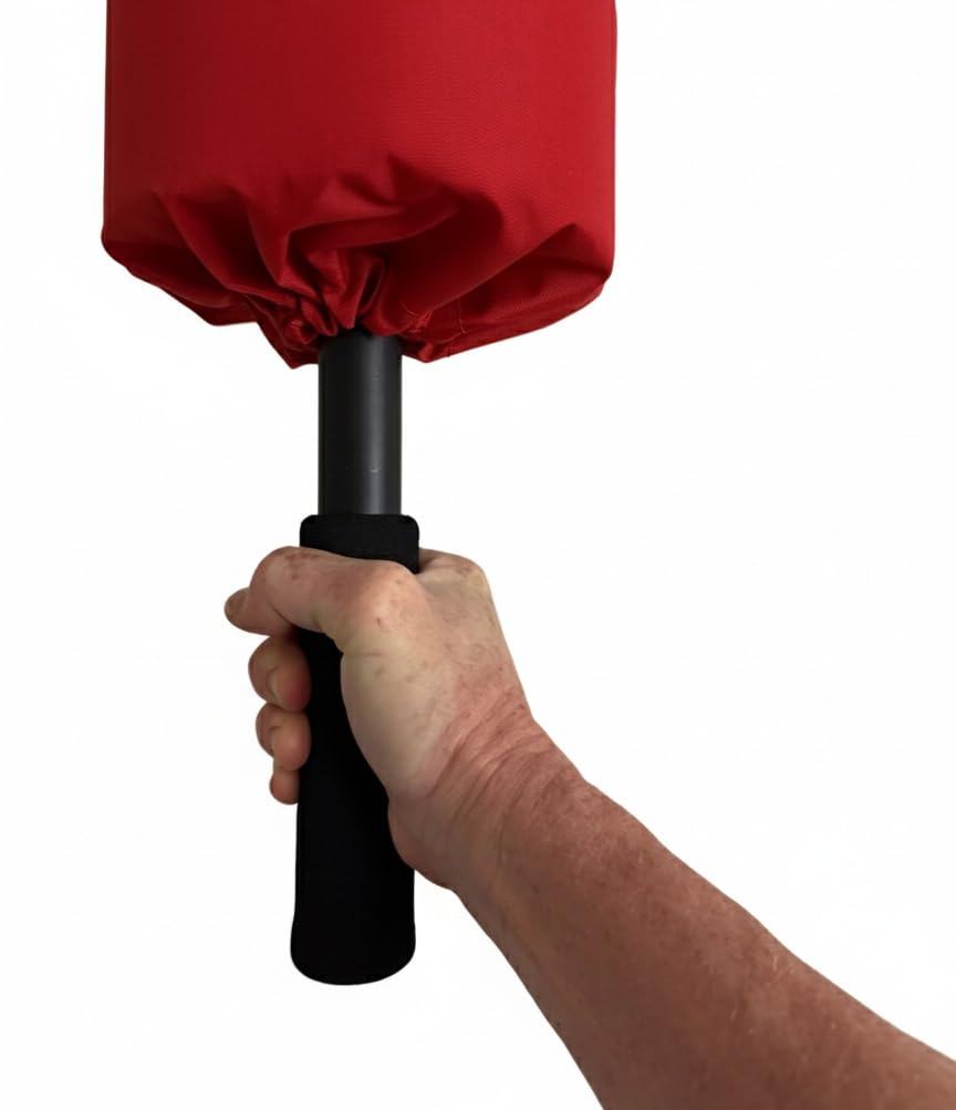 BAY Blocker 65 cm rot Schlagpolster mit Stiel Griff Box Sticks Blockierer Boxen Softstick Schaumstoff Schläger Kampfsport Basketball Blocking Pads Krav MAGA Lacrosse Schlagkissen