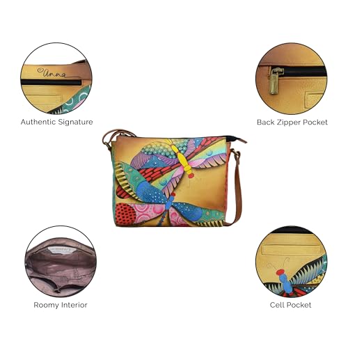 Image of Anna by Anuschka Women's Hand-painted Women's Genuine Leather Slim Medium Crossbody