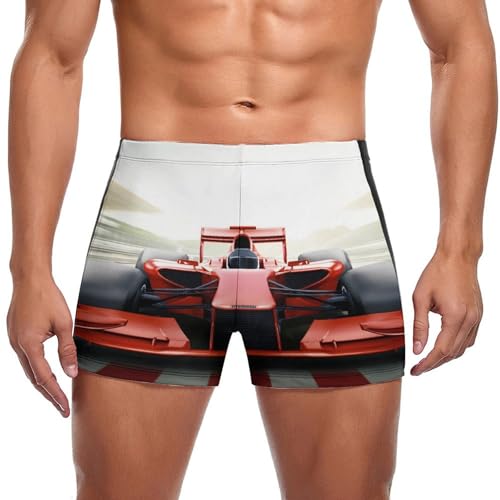 Short de bain rouge voiture de course pour homme idéal pour la plage et la piscine