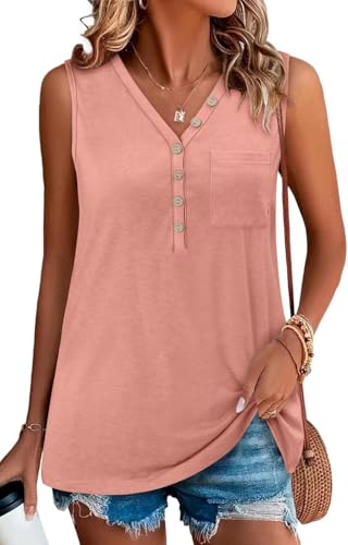 KISSMODA Womens Boho Tops for Summer Sleeveless Tanks Loose Fit Casual Blouse Daily Shirts for Leggings (S-3XL)