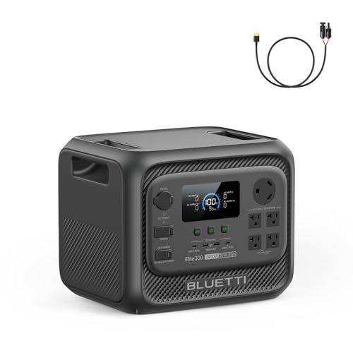 BLUETTI Elite 300 Portable Power Station for RV & Home Backup 3014.4Wh | 2400W (4800W Surge), LiFePO4 Battery, Smallest 3kWh Solar Generator for Emergency, RV Power with TT-30 RV Port & 12V/