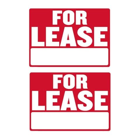 For Lease Sign 9" H x 12" W Plastic Waterproof Signage 2PC Cover