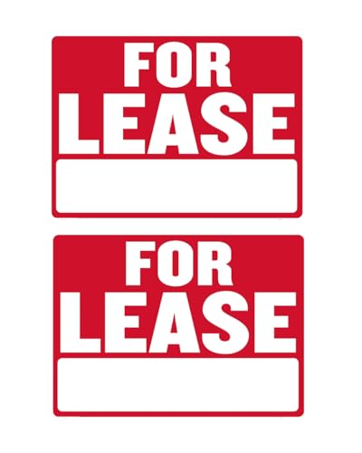 For Lease Sign 9"X12" Plastic Waterproof Signage 2PC